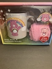 Care Bears Cheer Bear Gift Box Set 20oz Mug Crew Socks & Keychain CultureFly New