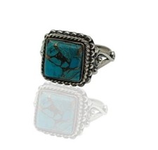 Turquoise Natural Gemstone 925 Sterling Silver Handmade Ring For Women All Size