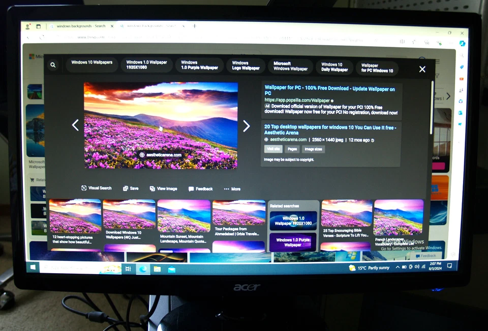 Acer 21.5" LCD Monitor 5 ms 1920 x 1080 D-Sub, DVI S211HL bd - Image 4 of 4