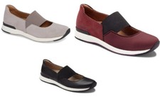 VIONIC Cadee Mary Jane Leather Walking Shoes in Wine, Light Grey or Black