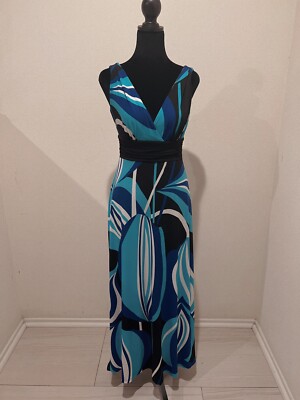 maggy london dress blue Donna Morgan FOR MAGGY Waist Detail Maxi Dress in Cream/Powder Blue at Nordstrom, Size 14 main image 0