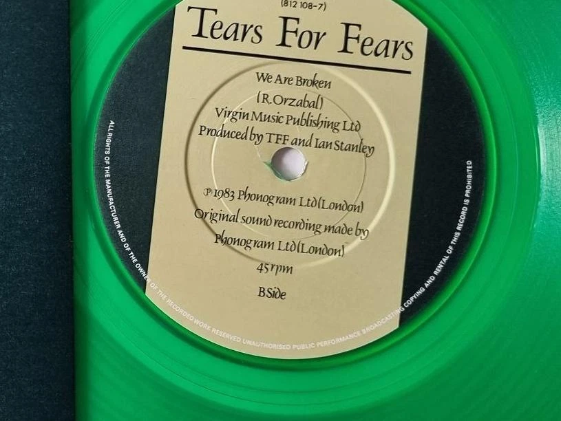 Tears For Fears - Pale shelter 7'' Vinyl UK LIMITED GREEN VINYL - Photo 3/4