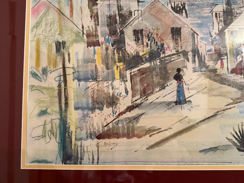 Original Alfred Birdsey Watercolor Signed Bermuda Harbor Scene markystore - Image 4 of 4