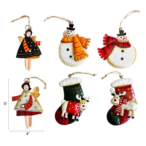 Metal Snowmen Decor Christmas Tree Ornaments Hanging Christmas Decorations - Picture 5 of 8