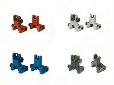 Aluminum Color Iron Sights Front and Rear Flip Up For Picatinny/Weaver Rail