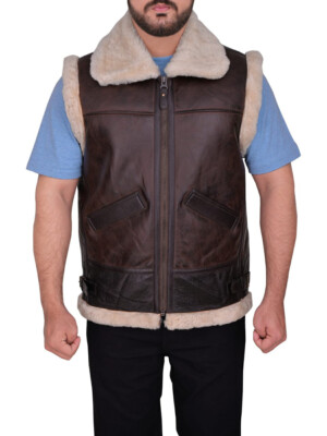 Men's B3 Flight Pilot RAF Aviator Real Shearling Sheepskin Leather Bomber Jacket