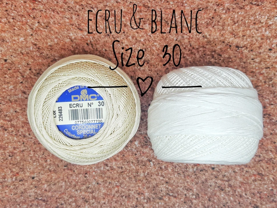 DMC Cordonnet Lace Crochet Cotton Yarn Thread Blanc White Ecru Cream Size 20-100 - Image 4 of 4