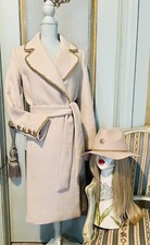 Nwt Beige Wool Blend Coat With Hat Size S/m