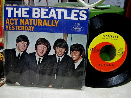 THE BEATLES 45  Yesterday / Act Naturally  + Picture Sleeve  VG  USA CAPITOL
