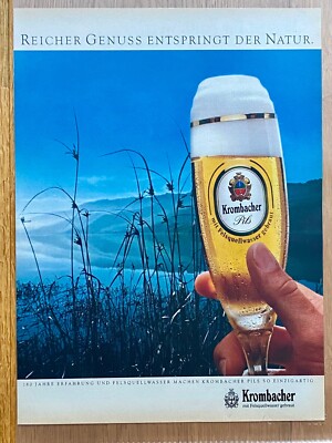 Krombacher Pils Felsquellwasser Original 1985 Vintage Advert Werbung Reklame