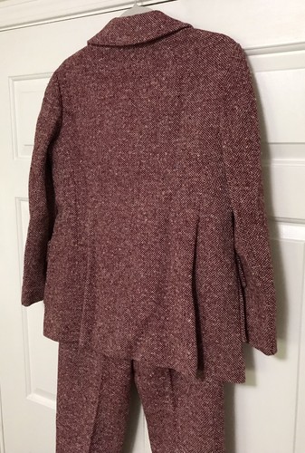 Vtg 70’s Maroon Tweed Pant Suit by Orlando Piluso for Boutique West - Size 12 - Picture 6 of 24