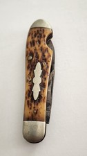 Antiguo Nudo de Pino Fácil de Abrir Jack - Marrón Escogido Hueso/Navaja de Bolsillo Mini Cuchillo