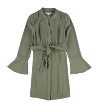 bar III Womens Long-Sleeve Tie-Front Wrap Dress, Green, X-Small