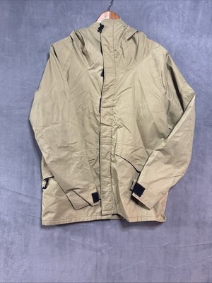 Marmot Mountain Works GoreTex Jacket Sz S Vintage Hooded Ski Rain Coat Beige 80s