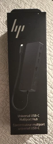 HP USB-C Multiport Hub, 7 Ports, Dual 4K Display Support, Portable, Black