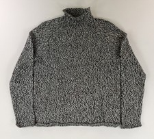 J Crew Sweater Roll Neck Cotton Salt Pepper Marble Black Gray Mens M