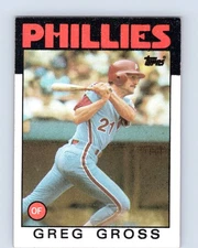 1986 Topps #302 Greg Gross Philadelphia Phillies Baseball Card