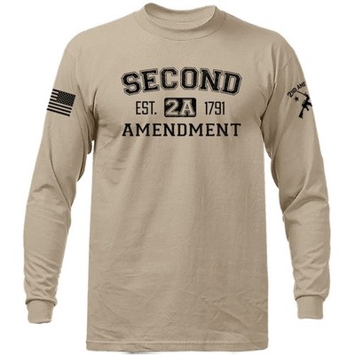 Second Amendment 2A 1791 T Patriotic USA Flag Gun Rights Freedom Long Sleeve