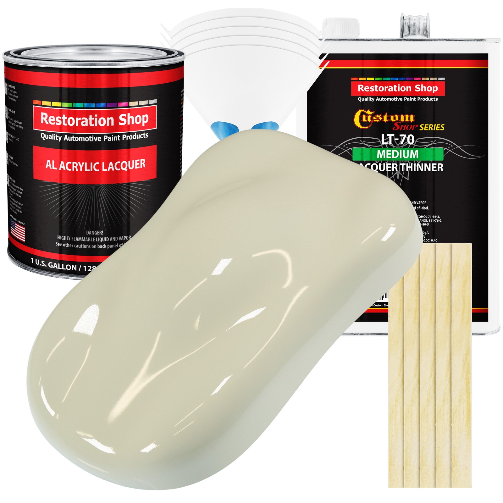 Grand Prix White Acrylic Lacquer Gallon Auto Paint Kit with Medium Thinner