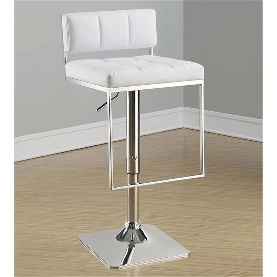 Alameda Adjustable Bar Stool Chrome and White - Image 2 of 2