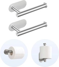 2 Packs Toilet Paper Holder No-Drill Self-Adhesive Towel Rack Stainless Steel Wa