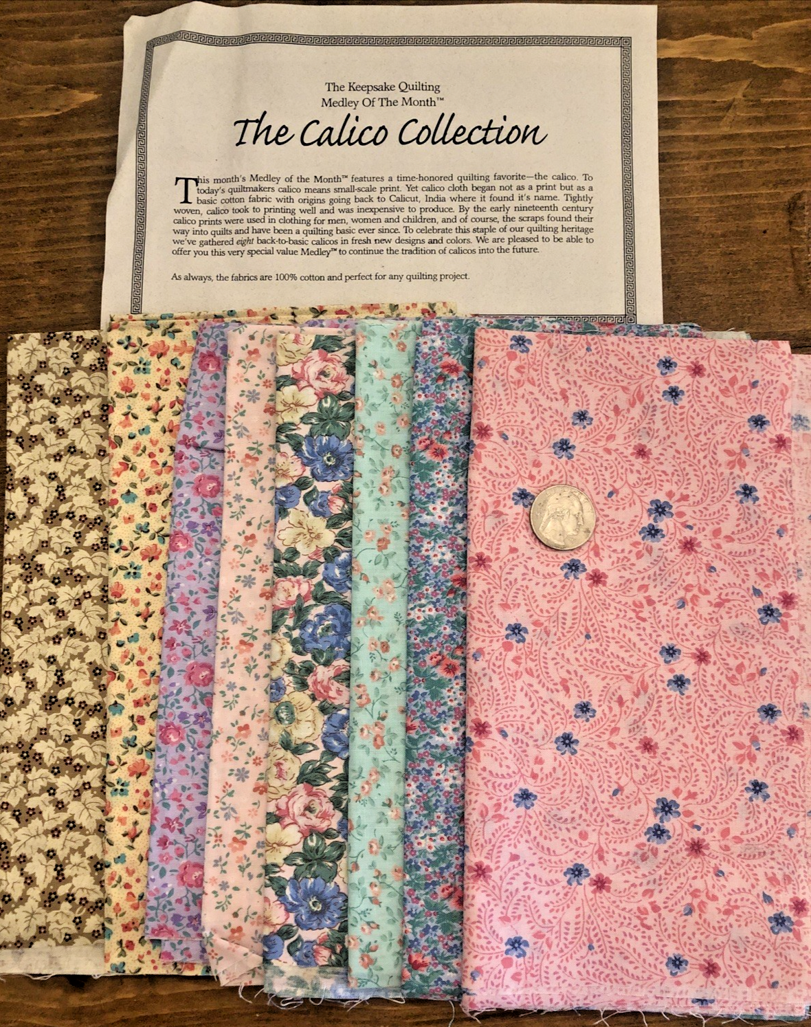 Keepsake Quilting Month Medley 8-Piece Calico Fabric Bundle for Cozy DIY Projects