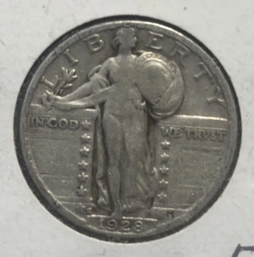 1928-S Standing Liberty Quarter San Francisco Mint 90% Silver 25c F