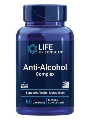 Life Extension Anti-Alcohol Complex, 60 Count (Pack of 1), Off White to Tan 
