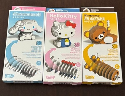 Cinnamoroll x Hello Kitty x Rilakkuma Paper 3D Puzzle Set (3) EUGY, 50x61x35mm,