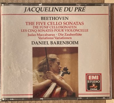 JACQUELINE DU PRE Beethoven 5 Cello Sonatas Barenboim Piano EMI Studio CD