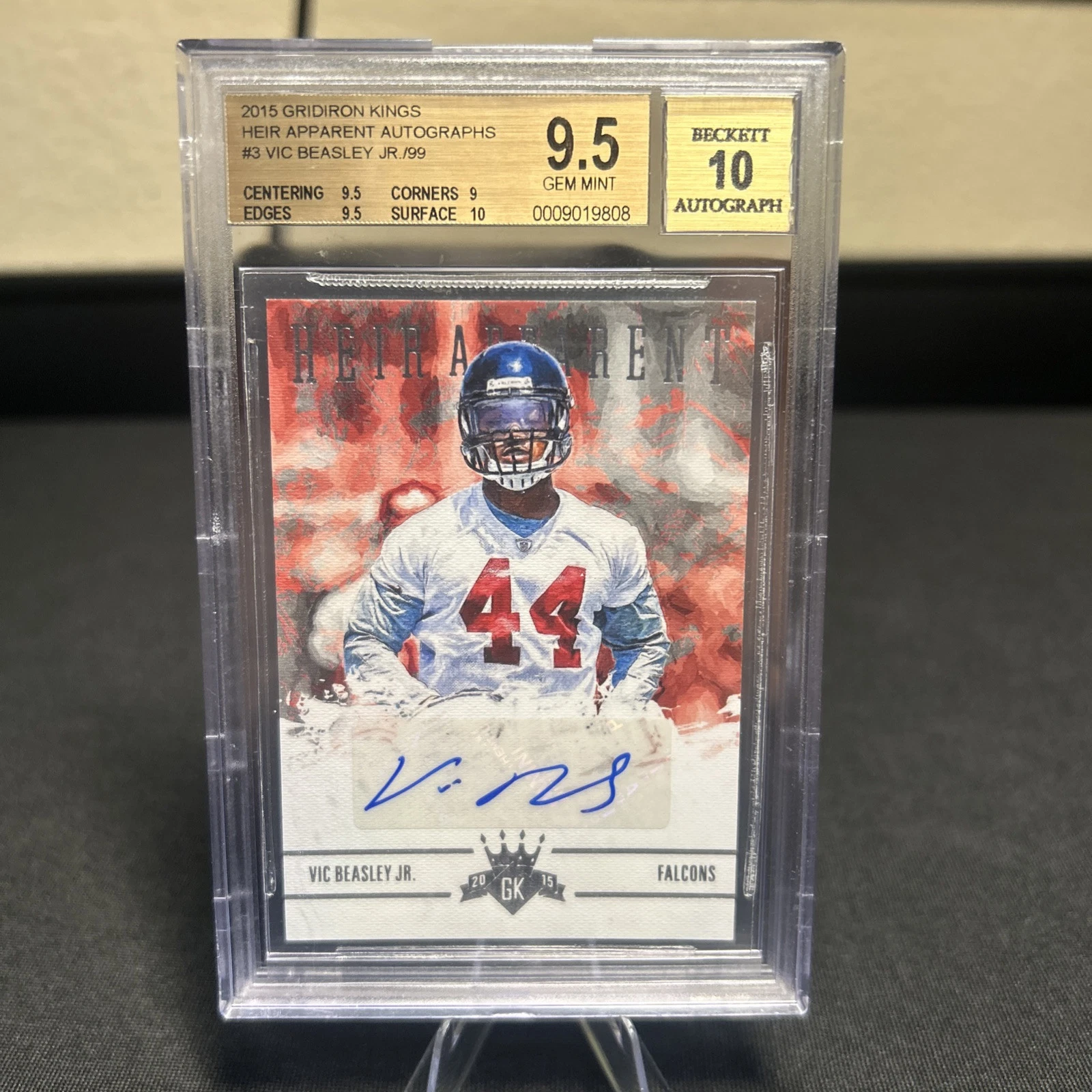 Vic Beasley Panini Gridiron Kings Heir Apparent Signatures #HAVB Base