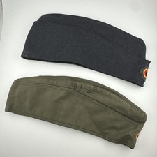 Two WEST GERMAN GARRISON HAT COLD WAR GERMANY SIDE CAP ARMY MILITARY ORIGINAL