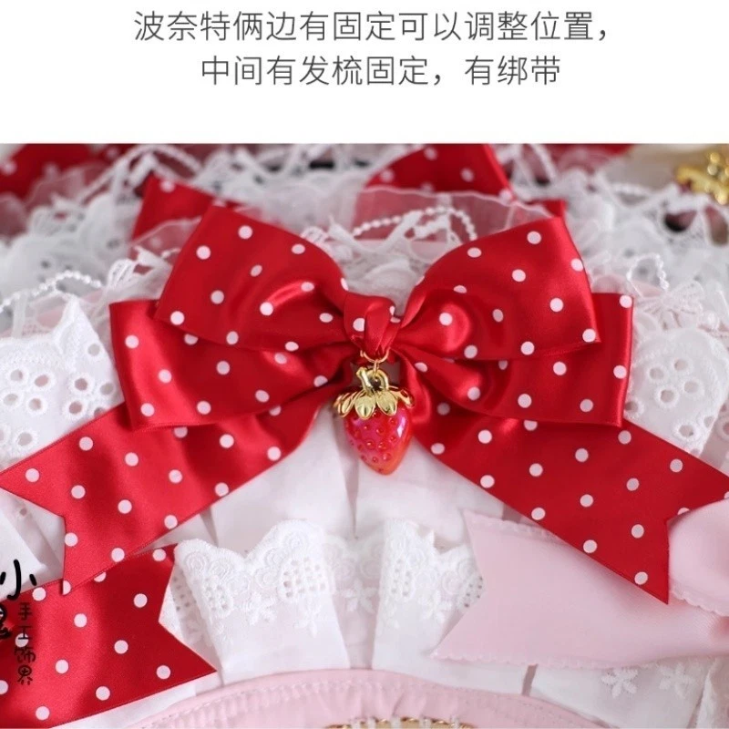 Estilo Japonés Mujer Lolita Gorro Kawaii Sombrero Accesorios para el Cabello Foto 2 de 4