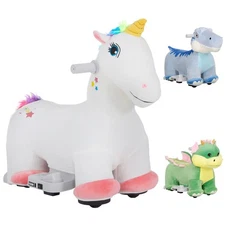 Qaba 6V Kids Electric Ride on Animal with Music Forward