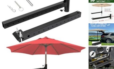 58'' Heavy-Duty Hitch Mount Umbrella Holder, Adjustable Length(33.5'' - 57.5''),