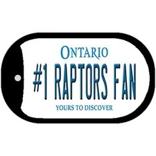 Number 1 Raptors Fan Novelty Metal Dog Tag Necklace 2" x 1"
