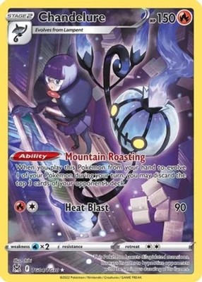 LP Pokemon Chandelure - TG04/TG30 - Lost Origin Trainer Gallery Lightly Played L