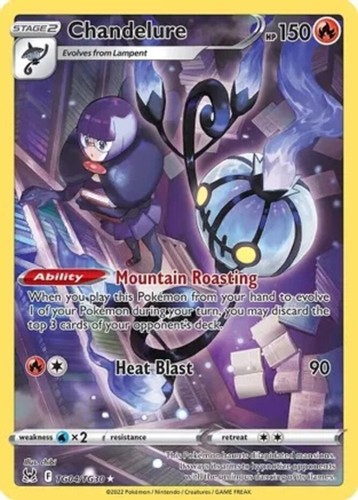Chandelure - TG04/TG30 - Lost Origin Trainer Gallery Pokemon Lightly Played Lost