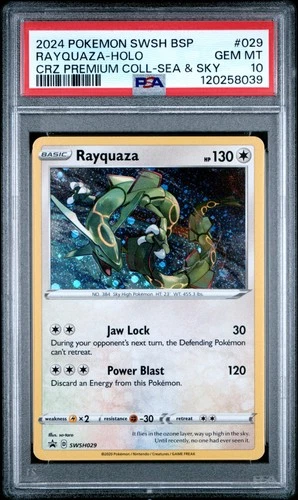 Pokémon TCG Rayquaza SWSH029 Cosmos Holo Black Star Promo PSA 10