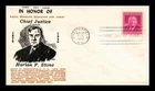 US COVER HARLAN F STONE CHIEF JUSTIC FDC SCOTT 965 WAKEFIELD COMPANY CACHET