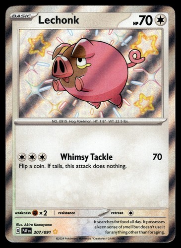 Lechonk Holofoil 207/091 SV: Paldean Fates NM