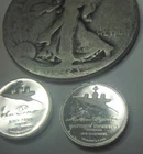 1923 S * SILVER WALKING LIBERTY HALF DOLLAR +2 Sterling Rounds AS Seen FREE SHIP