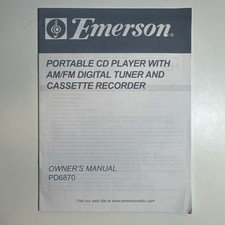 Emerson PD6870 Owners Manual Portable CD Player With AM/FM Tuner And Cassette