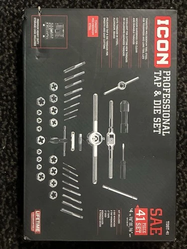 ICON TDST-41 Piece SAE Professional Tap & Die Set 59158 (NEW) FAST SHIPPING - product listing photo