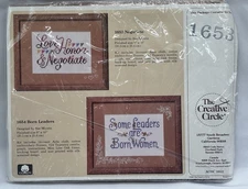 Vintage Cross Stitch Kit The Creative Circle 1653 Negotiate 8x10 With Frame New