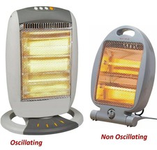 Image of Portable Electric Halogen Heater Instant Free Standing Oscillating 400/800/1200W