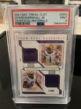 Jamar Chase Rookie  PSA 9/Marshall National Treasures  Dual Patch /99 LSU