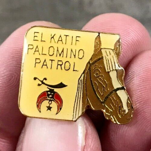 EL Katif Palomino Patrol Horse Shriner Masonic Hat Lapel Jacket Vest Bag Pin