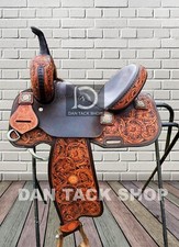 Western Barrel Leather Horse Racing Saddle with Tack Set and Free shipping