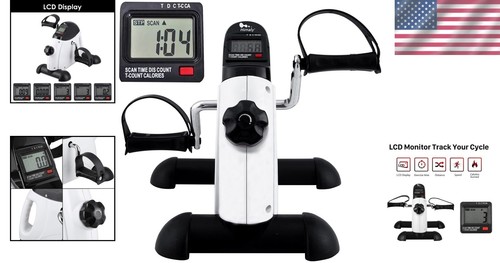 Under Desk Bike Pedal Exerciser Portable Mini Cycle with LCD Display for Arms... - Picture 2 of 9